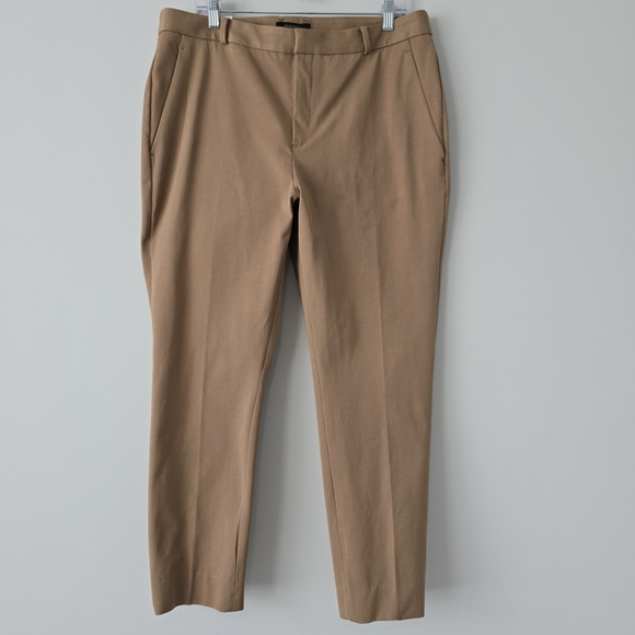 Banana Republic Sloan High Rise Slim Pants 16 Tan Minimalist NWT